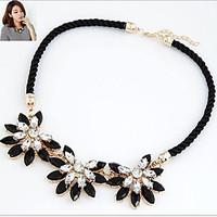 Women\'s Choker Necklaces Statement Necklaces Vintage Necklaces Alloy Flower Sunflower Fashion Statement JewelryBlack Yellow Fuchsia