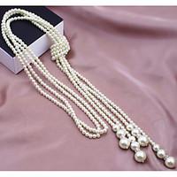womens strands necklaces pearl necklace pearl imitation pearl alloy fa ...