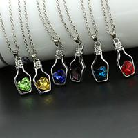 Women\'s Pendant Necklaces Crystal Crystal Alloy Heart Fashion Yellow Red Green Pink Light Blue Jewelry Wedding Party Daily Casual 1pc