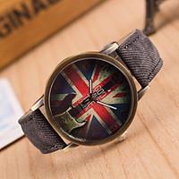 Women\'s European Style Guitar Flag Fashion Retro Casual Canvas Watches Cool Watches Unique Watches Strap Watch