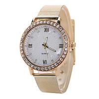 Women\'s White Case Gold Stainless Steel Band Wrist Fashion Dress Watch Jewelry Cool Watches Unique Watches Strap Watch