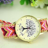 Women\'s New Fashion Ethnic Style Weaving Exquisite Handmade Tree of Life Bracelet Watch Cool Watches Unique Watches Strap Watch