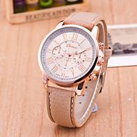 Women\'s European Style Fashion Personality Leather Strap Watch Roman Numerals Wrist Watch Cool Watches Unique Watches