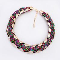 Women\'s Choker Necklaces Acrylic Resin Alloy Bohemia Black Blue Pink Rainbow Jewelry Wedding Party Daily Casual 1pc