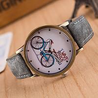 Women\'s European Style Bicycle Fashion Retro Casual Canvas Watches Cool Watches Unique Watches