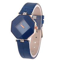Women\'s Leather Band Analog Quartz Rhombus Case Wrist Watch Fashion Watch Cool Watches Unique Watches Strap Watch