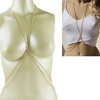 Women\'s Body Jewelry Belly Chain Body Chain Harness Necklace Acrylic Bikini Sexy Crossover Fashion Golden JewelryDaily Casual Christmas