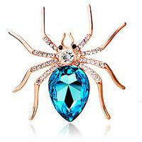 womens fashion personality cute big spider brooch crystal diamond exqu ...