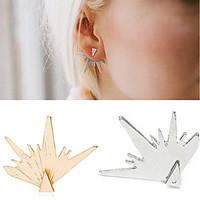 Women\'s Gold Silver Triangle Geometry Stud Earrings (1 Pair)