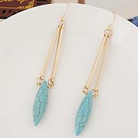 Women\'s European Style Simple Fashion Turquoise Drop Earrings