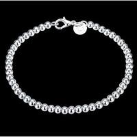 Women\'s Chain Bracelet Charm Bracelet Crossover Beaded Classic Sterling Silver Circle Jewelry Silver Jewelry ForWedding Party Daily