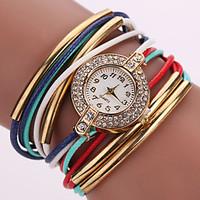 Women\'s Unisex Fashion Watch Wrist watch Bracelet Watch Quartz Colorful Rhinestone Imitation Diamond PU BandVintage Sparkle Bohemian Strap Watch