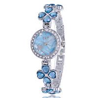 Women\'s Fashion Watch Bracelet Watch Rhinestone Imitation Diamond Quartz Alloy Band Flower Bangle Casual Elegant Silver Strap Watch