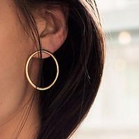 women fashion simple plain vintage alloy circle earrings 1pair