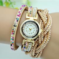 womens fashion watch bracelet watch imitation diamond rhinestone color ...