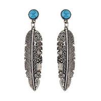 womens drop earrings bohemian turquoise alloy wings feather jewelry fo ...