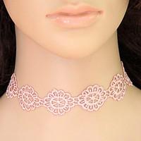 Women\'s Choker Necklaces Collar Necklace Tattoo Choker Lace Flower Tattoo Style Flower Style Fashion Pink Jewelry Casual 1pc