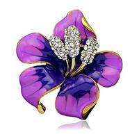 Women\'s Fashion Alloy/Rhinestone Flower Brooches Pin Party/Daily/Wedding Scarf Clips Jewelry 1pc