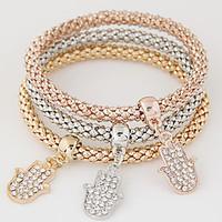 Women\'s Charm Bracelet Rhinestone Simulated Diamond Alloy Simple Style Fashion Rainbow Jewelry 1set