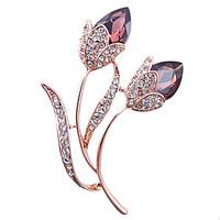 Women\'s Fashion Alloy/Rhinestone/Crystal Flower Brooches Pin Party/Daily/Casual Jewelry Accessory 1pc