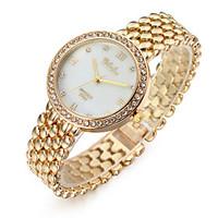 Women\'s Fashion Quartz Casual Watch Diamond Stainless Steel Belt Business Round Alloy Dial Watch Cool Watch Unique Watch Strap Watch