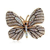 Women\'s Fashion Alloy/Rhinestone Brooches Chic Pin Party/Daily/Casual Butterfly Shape Jewelry Accessory 1pc