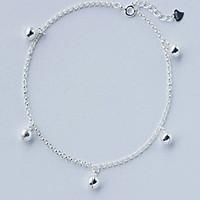 woman sterling silver small bell lobster clasp anklet