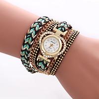 Women\'s Fashion Watch Wrist watch Bracelet Watch Colorful Imitation Diamond Rhinestone Quartz PU BandVintage Heart shape Bohemian Charm Strap Watch