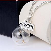 Women\'s Couple\'s Pendant Necklaces Chain Necklaces Glass CircleCircular Unique Design Dangling Style Natural Friendship Tassels Punk