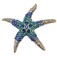 Women\'s Fashion Alloy/Rhinestone Brooches Chic Pin Party/Daily/Casual Starfish Shape Jewelry Accessory 1pc