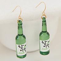 womens fashion cute classic beer bottle earrings