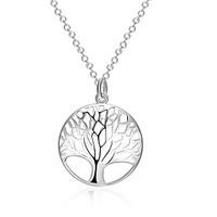 Women\'s Pendant Necklaces Statement Necklaces Silver Plated Tree of Life Fashion Silver Jewelry Daily 1pc