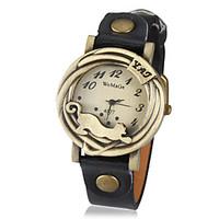 Women\'s Vintage Leopard Frame PU Band Quartz Analog Wrist Watch (Assorted Colors) Cool Watches Unique Watches