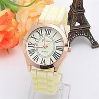 womens fashion watch quartz silicone band casual black white blue