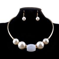 women crystal pearl jewelry set necklaceearrings wedding party daily c ...