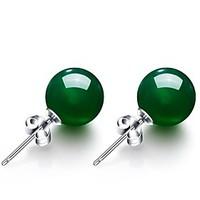 Women\'s Stud Earrings Emerald Circular Fashion Vintage Emerald Alloy Circle Jewelry 147 Wedding Party Anniversary Birthday
