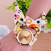 Women\'s European Style Fashion Colorful Little Circle Fabric Bracelet Watch Cool Watches Unique Watches