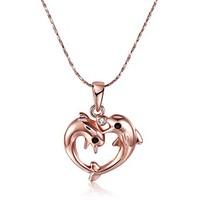 womens pendant necklaces aaa cubic zirconia zircon rose gold plated si ...