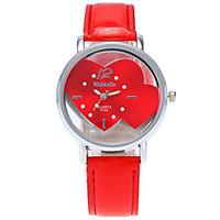 Women\'s Fashion Watch Wrist watch / Quartz PU Band Heart shape Cool Casual Black White Blue Red Pink