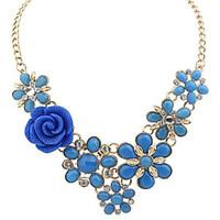 Women\'s Statement Necklaces Alloy Fashion Dark Blue Blue Pink Assorted Color Jewelry Wedding Party Daily Casual 1pc