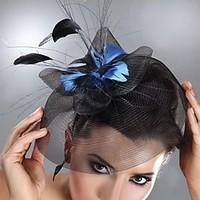 womens feather tulle headpiece wedding special occasion fascinators