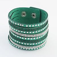 womens wrap bracelet jewelry fashion leather rhinestone alloy irregula ...