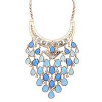 Women\'s Statement Necklaces Jewelry Jewelry Gem Alloy Euramerican Fashion Personalized Light Green Light Blue Rainbow Jewelry ForParty