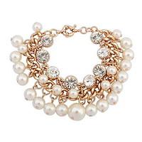 Women\'s Charm Bracelet Jewelry Fashion Pearl Rhinestone Alloy Irregular Jewelry For Party Special Occasion Gift 1pc