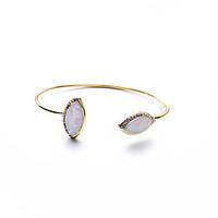 womens cuff bracelet jewelry friendship fashion alloy oval white jewel ...