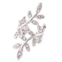 Woman\'s Silver Plated Metal Leaves Crystal Zirconia Single Clip Earrings Wedding / Party / Daily / Casual 1pc