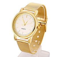 Women\'s Stainless Steel Gold Band Analog White Case Wrist Watch Jewelry Cool Watches Unique Watches Fashion Watch Strap Watch