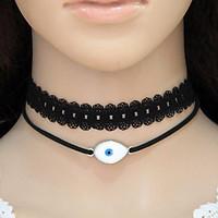 Women\'s Choker Necklaces Evil Eye Lace Alloy Euramerican Fashion Vintage Black Jewelry