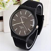 womens fashion watch quartz silicone band casual black white red