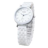 womens fashion watch quartz casual watch ceramic band white strap watc ...